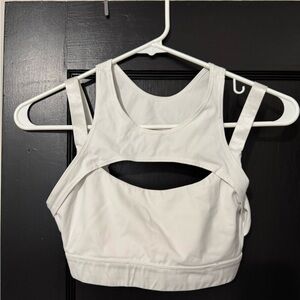 White Cutout Sports Bra
